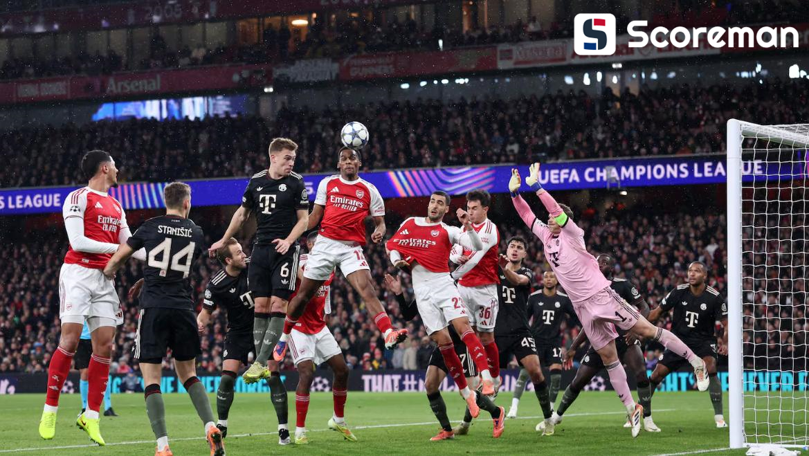 아스널, 뮌헨을 상대로 3-1 승리... UCL '5전 전승' 단독 선두